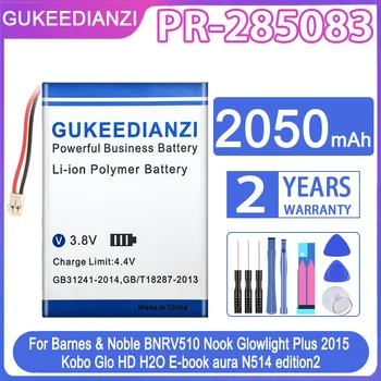 GUKEEDIANZI Pil PR-285083 2050mAh Barnes & Noble BNRV510 Nook Glowlight Artı 2015 Kobo Glo HD H2O Piller + Ücretsiz Araçlar
