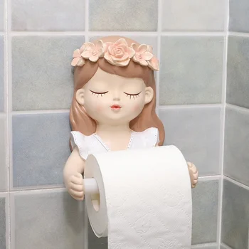 Ins peri doku tutucu uzun saç peri uzun saç güzel kız tuvalet kağıdı tutucu banyo ışık lüks dekorasyon aksesuarları