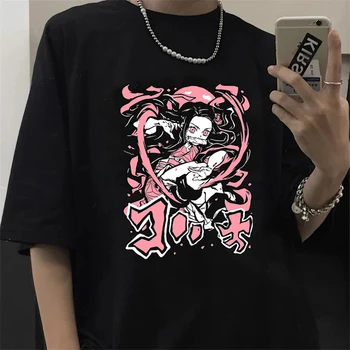 Japon animesi iblis avcısı Tanjirou Kamado T-shirt Erkekler Kawaii Kimetsu Hiçbir Yaiba Nezuko Tshirt Manga Rengoku Grafik T Shirt Erkek