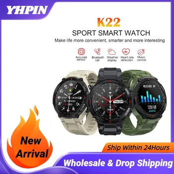 K22 akıllı saat erkekler 2022 Bluetooth Çağrı Özel İzle Yüz Smartwatch 2021 400mAh pil Spor saatler VS t rex pro erkekler için