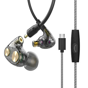 Kablolu kulaklıklar Kulak USB - C Fiş Hibrid Multidriver Kulakiçi Audiophile Kulaklık Yüksek Çözünürlüklü Ses Ayrılabilir Konnektör Yüksek Sadakat