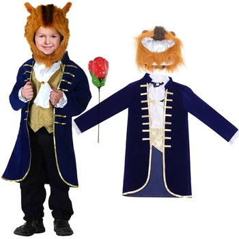 Karnaval Erkek Prens Giysileri Disney Güzellik Ve Beast Kostüm Cadılar Bayramı Kötü Rol Oynayan Kıyafetler Çocuklar Fantezi 2 Adet Setleri
