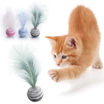 Kedi oyuncak Top Tüy Komik Kedi Oyuncak Yıldız Topu Artı Tüy Köpük Topu Atma Oyuncaklar İnteraktif peluş oyuncaklar Pet Malzemeleri katten oyuncak
