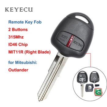 Keyecu Mitsubishi Outlander 2005 2006 için 2007 2008 2009 2010 Uzaktan Anahtar Araba Anahtarı Fob 315MHz Sağ Bıçak