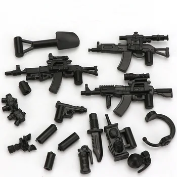 Kilitleme Askeri Silah Silah Aksesuarları SWAT Şehir Asker Figürü Parçaları Yapı Taşları Ordu MOC Tuğla Montaj Modeli Hediye Oyuncaklar