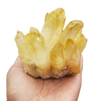 Kuvars Kristal Küme Sarı Sitrin Numune Topaz Küme Kuvars Mineral