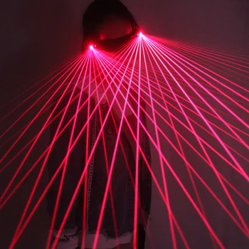 Kırmızı Lazer Gözlük 650nm LED Eldiven Pub Kulübü DJ Gösterileri İçin kırmızı Lazer LED Sahne Gözlükleri