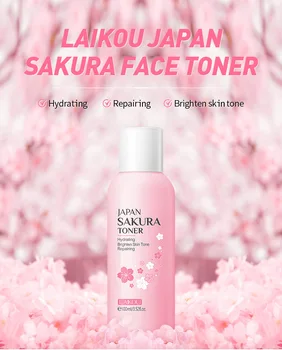 LAIKOU Kiraz Çiçekleri Yüz Toniği Derin Nemlendirici Yağ kontrol Gözenekleri Küçültmek Makyaj Su Beyazlatma Cilt Bakımı Japonya Sakura Toner