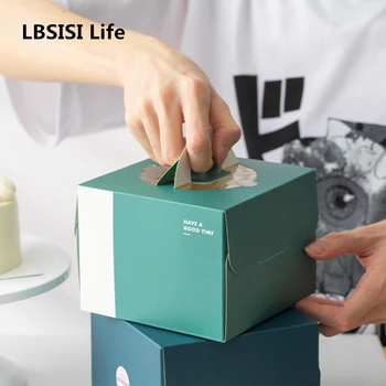 LBSISI Ömrü 10 adet Mini 4 İnç Kek kağit kutu Kolu Doğum Günü Partisi Düğün Malzemeleri Dekorasyon El Yapımı Hediye Bebek Paketi