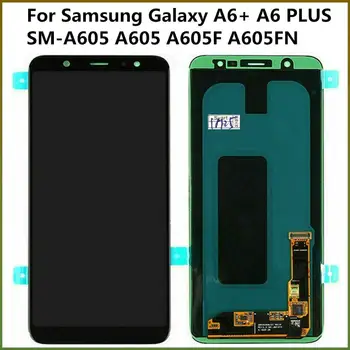 LCD ekran Ekran Samsung Galaxy A6+ A6 artı SM-A605 A605 A605F A605FN %100 % Test Edilmiş OLED LCD dokunmatik ekranlı sayısallaştırıcı grup