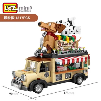 LOZ Mini Blokları Hot Dog Araba Dondurma Modeli yapı tuğlaları Çocuklar için Eğlenceli Oyuncaklar Çocuklar Brinquedos Oluşturmak Erkek Hediyeler Kız 1116
