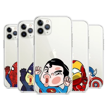 Marvel Karikatür Kahramanlar Silikon Yumuşak Kapak Apple iPhone 13 12 Mini 11 Pro XS MAX XR X 8 7 6 5 SE Artı telefon kılıfı