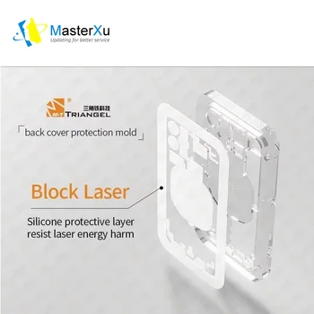 MasterXu M Üçgen MT Lazer Makinesi Arka Kapak Koruma Kalıp Silikon Mat iPhone 8 8P X XR XS 11 12 mini Pro Max 13 modeli
