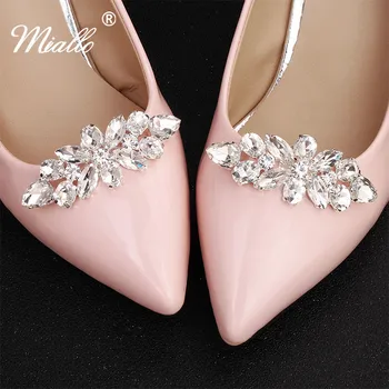 Miallo Moda Taklidi Düğün Kadın ayakkabı Klipleri Gelin ayakkabı tokası Kadınlar için Yüksek Topuklu Takı Aksesuarları
