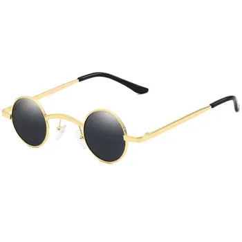 Moda Steampunk Yuvarlak Güneş Gözlüğü Metal Çerçeve Kadın Erkek Vintage güneş gözlüğü Gözlük Shades Óculos de sol UV400 Gafas