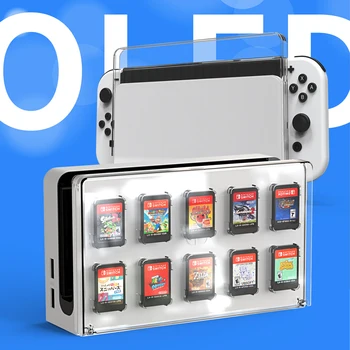 Nintendo Anahtarı için OLED şarj doku Kapak Kılıf İle Oyun Kartı Depolama Toz Geçirmez sert telefon kılıfı için Nintendo Anahtarı Oyun Çantası