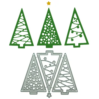 Noel Ağacı Desen Metal Kesme Ölür Scrapbooking El Yapımı Davetiye Dekorasyon Küçük resim kraft el işi kağıdı Kesici Kalıp
