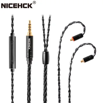 NıceHCK BlackWheat 8 Çekirdekli Gümüş Kaplama Bakır Mikrofon Kablosu MMCX/NX7/QDC / 0.78 2pin için Mic İle DB1 DB3 AS10 EDX CA4 C12