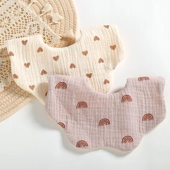Pamuk Gause Bebek Önlükler 360 Çiçek Bebek Önlüğü Yenidoğan Geğirmek Bezler Bandana Eşarp Çocuklar için Bebek Kız Besleme tükürük havlusu