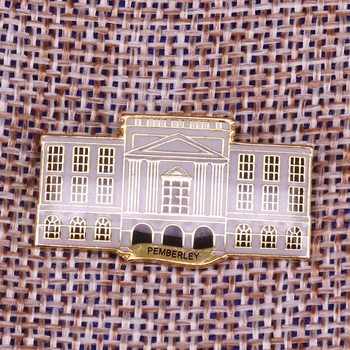 Pemberley emaye pin güzel manor broş Gurur ve Önyargı edebiyat takı mimar pimleri kitap kurdu hediye gömlek aksesuarı