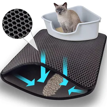 Pet Kedi kumu matı Çift Katmanlı Su Geçirmez Çöp Kedi Pedleri Kediler Evi Temiz Süper Hafif Taşıması Kolay Pürüzsüz Yüzey