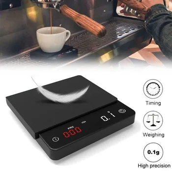 PURRİNİ Espresso Kahve Ölçeği 2 kg / 0.1 g LED Ekran Şarj Mini Akıllı Zamanlayıcı El Demleme Kahve elektronik tartı Mutfak Kaynağı