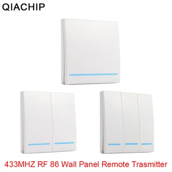 QIACHIP 433 MHz Evrensel Kablosuz Uzaktan Kumanda 86 Duvar Paneli RF Verici alıcı 1 2 3 Düğme Ev Odası Için ışık anahtarı