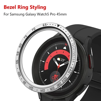 Samsung Galaxy Watch5 Pro Çerçeve Yüzük Paslanmaz Çelik Ölçekli Metal Kasa Çerçeve Şekillendirici Çerçeve Tampon Yüzük Galaxy Watch5 45mm