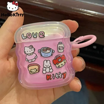 Sanrio Hello Kitty Kawaii Pembe Girly Airpod kulaklık kutusu Yeni Airpods Pro 2 kablosuz bluetooth kulaklık Airpods 1 2 3 Kore