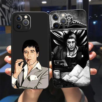 Scarface 1983 Film Al Pacino Film Kılıfı iPhone 11 12 13 PRO Max XS MAX 8 7 Artı X SE 2020 XR 12 13 mini Siyah Kılıf