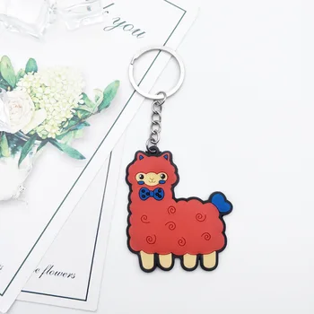 Sevimli Lama Alpaka Anahtarlık Karikatür PVC Anahtarlıklar Kadın Çanta Çanta Sırt Çantası Dekorasyon Kızlar Parti Hayvan Silikon Anahtarlık Hediye