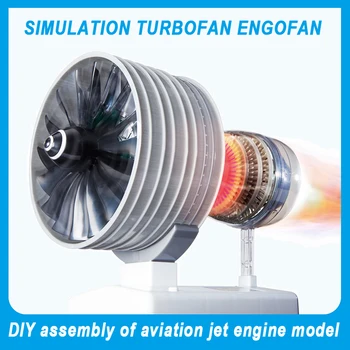 Simülasyon Turbofan Motor Modeli Havacılık Jet Motoru Modeli Hareketli DIY Bulmaca Montaj Oyuncak