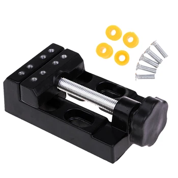 Siyah Çene tezgah kelepçesi Mini Matkap Basın Yardımcısı Mikro Klip Düz Mengene DIY Modeli Yapma Yapı El Aletleri 6x12. 5x5cm
