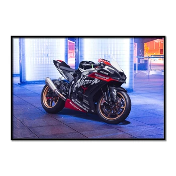 Superbike Kawasaki Ninja ZX - 10R Spor Motosiklet Posterler ve Baskılar Modern duvar sanatı tuval Resimleri Ev Oturma Odası Dekor için