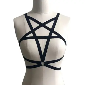 sutyen Yeni Kadın Kulübü Parti Giyim Seksi Bayan Pentagram Göğüs Vücut Demeti Kafes İç Çamaşırı Dalma Kadın Erotik Intimates бьстьальтер