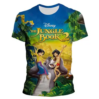 Tişörtleri Disney Orman Kitabı T-shirt 3D Baskı Çocuklar T Shirt Yaz Moda Kawaii Çizgi Film T-shirt Yuvarlak Boyun Tee Gömlek Tops