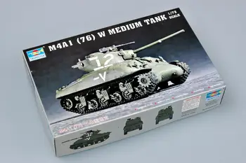 Trompetçi 07222 1/72 Ölçekli Amerikan M4A1 (76)W Sherman Orta Tankı Statik Model TH05685-SMT2