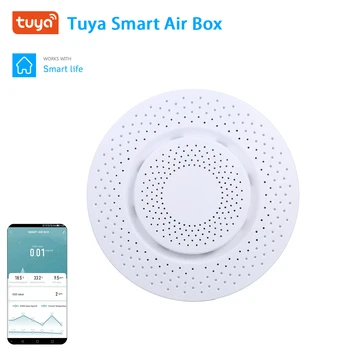 Tuya Akıllı Wifi Hava Kalitesi Monitörü, Formaldehit Dedektörü VOC Karbon Dioksit CO2 Sensörü Ölçer App Alarmı ve Veri Kaydedici