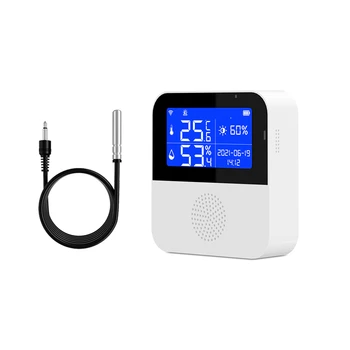Tuya Akıllı WİFİ Sıcaklık Nem Sensörü Kapalı Higrometre Termometre lcd ekran Desteği Alexa Google Asistan