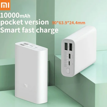 Xiaomi güç kaynağı 10000mAh Mini 3 out 2 Powerbank 10000 Taşınabilir Şarj Cihazı harici pil Powerbank PB1022ZM Cep Sürümü