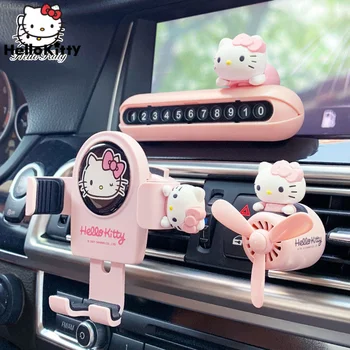 Y2k Sanrio Hello Kitty yerçekimi araç navigasyon braketi cep telefonu desteği hava çıkış aromaterapi sevimli pembe Stablize iyi ısı