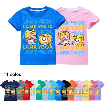 Yaz lankybox Çocuk Giyim Bebek Tees Tops Tişörtleri Çocuk Kostüm Kısa Kollu Erkek Pamuklu T-Shirt Kız T Shirt