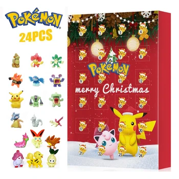 YENI 24 ADET Pokemon Advent Takvimi Kutusu aksiyon figürü oyuncakları Pikachu Anime Figürü çocuk oyuncakları Pokemon Hediye Kutusu