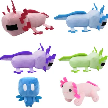 Yeni Kawaii Allay peluş oyuncak Benim Dünya Kare Dört Ayaklı Axolotl Salamander Bebek Anime Peluş Oyuncaklar Çocuklar Çocuklar için hediye