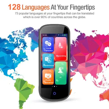 Yeni Taşınabilir Dil Çevirmeni 128 Dil İki Yönlü Gerçek Zamanlı WıFı / Çevrimdışı Kayıt / Fotoğraf Çeviri Dil Çevirmeni