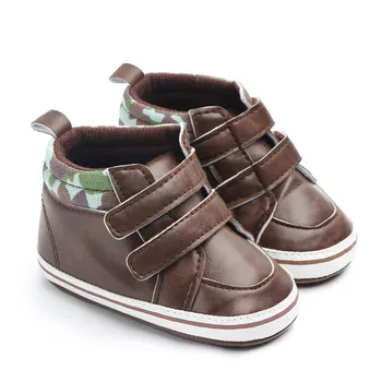 Yeni Yürümeye Başlayan Yenidoğan Erkek Bebek Deri Yumuşak Sole Beşik Ayakkabı Sneakers Prewalker Katı Sıcak İlk Yürüyüşe