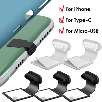 Yeniden kullanılabilir Cep Telefonu Anti Toz Fişi mikro USB Tip C IOS şarj portu anti-kayıp Silikon Toz Geçirmez Kapak Stoper