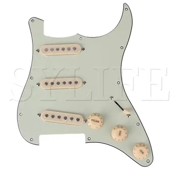Yeşil 3Ply PVC SSS Scratch Plaka Kablolu Pickguard Elektro Gitar için