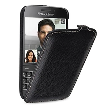 Yukarı Aşağı Flip Telefon Kılıfları Blackberry Klasik Q20 Kılıf Hakiki Deri Koruyucu Çanta Kabuk BB Klasik Q20