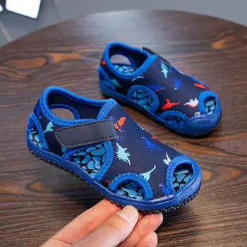 Çocuk yaz sandalet bebek yeni yumuşak taban sevimli karikatür dinasour sandalet küçük kızlar moda ayakkabılar erkek nefes spor ayakkabı
